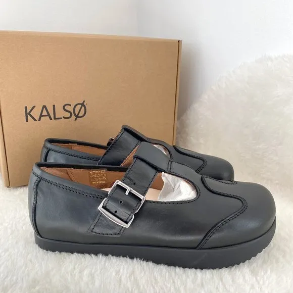 Kalso Women's Earth Shoes, Faroe Lotus, Leather Black, Size 7