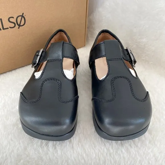 Kalso Women's Earth Shoes, Faroe Lotus, Leather Black, Size 7