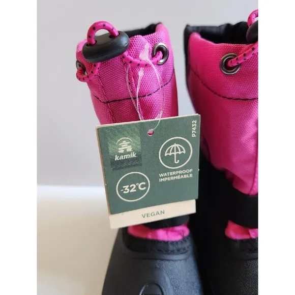 KAMIK Snowfox Snow Boots Kids Toddler Girls 11 Pink Black NEW