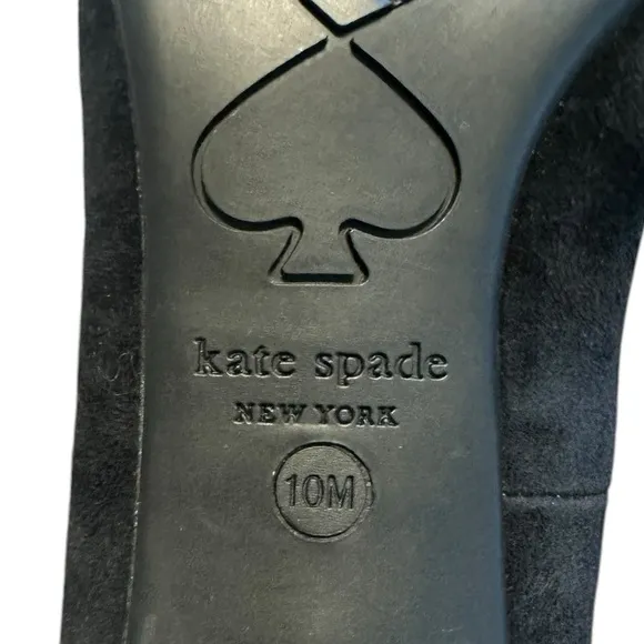 KATE SPADE Beverly black suede block heels size 10M with box