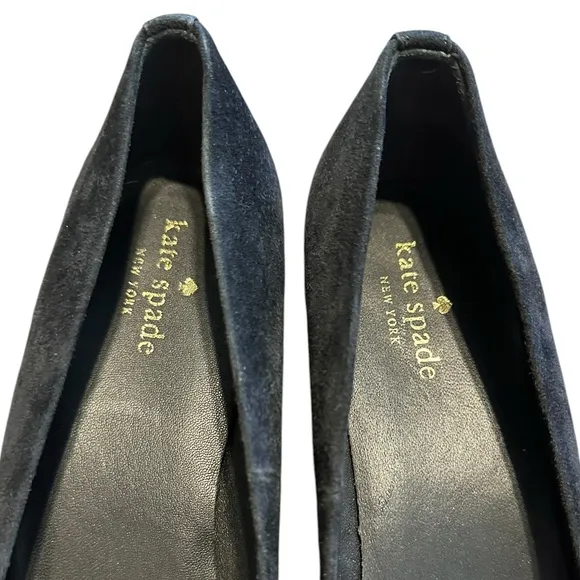 KATE SPADE Beverly black suede block heels size 10M with box