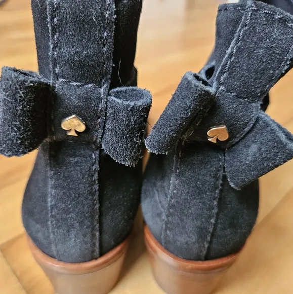Kate Spade Black Suede Ankle Boots