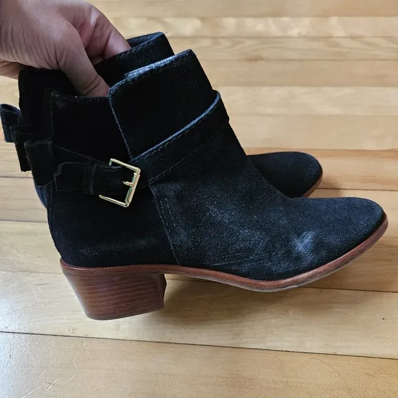 Kate Spade Black Suede Ankle Boots