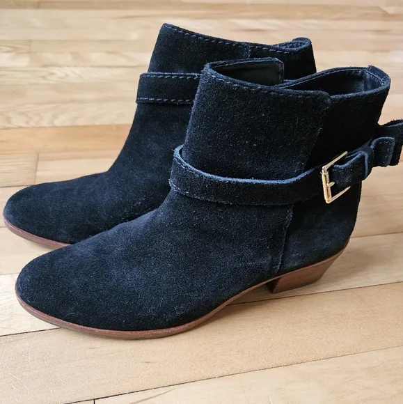Kate Spade Black Suede Ankle Boots