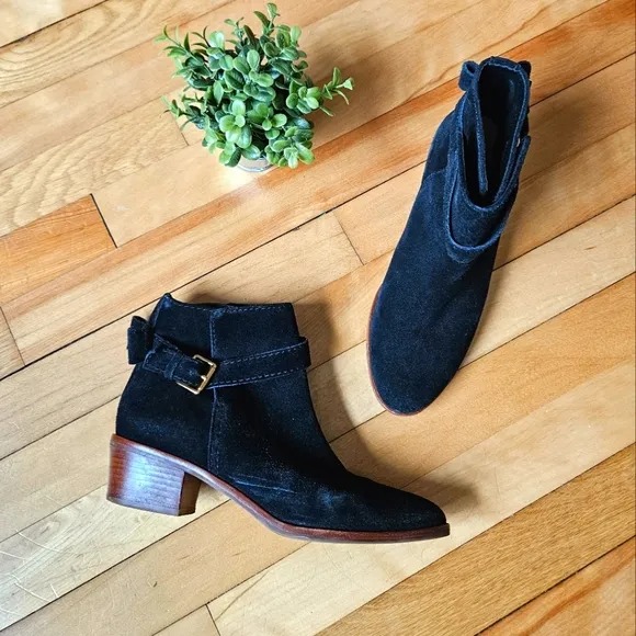 Kate Spade Black Suede Ankle Boots