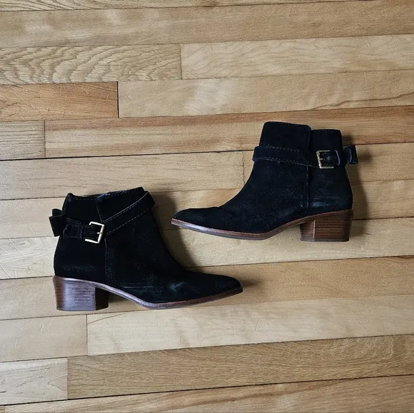Kate Spade Black Suede Ankle Boots