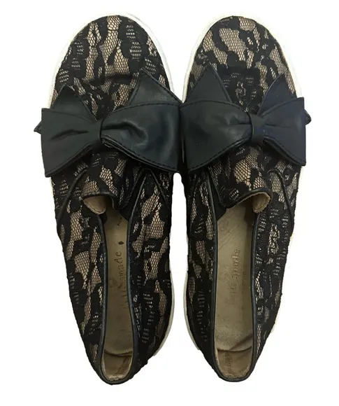 Kate Spade Lace and Leather Bow Flats, Women’s Size 7.5, Imperfect