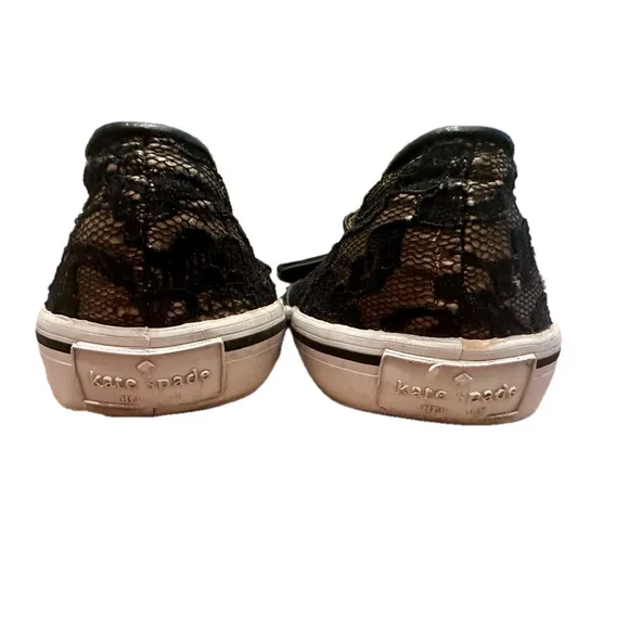 Kate Spade Lace and Leather Bow Flats, Women’s Size 7.5, Imperfect