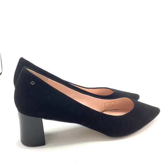Kate Spade Moulin Pumps Black Suede Leather Heels 9