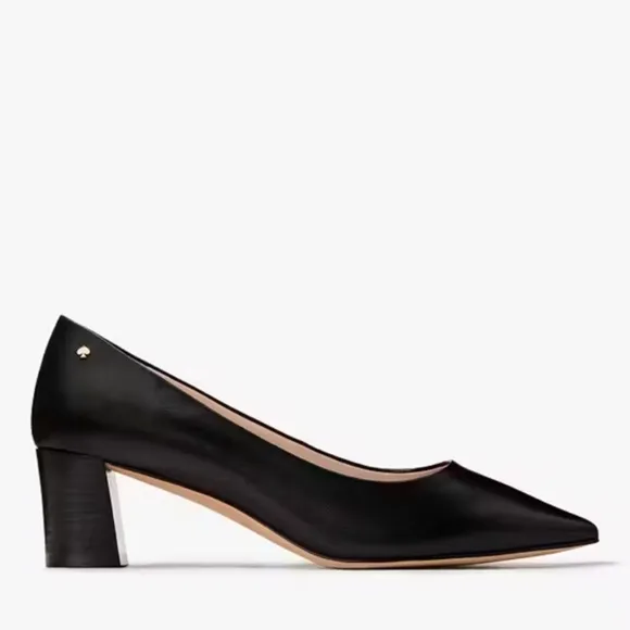 Kate Spade Moulin Pumps Black Suede Leather Heels 9