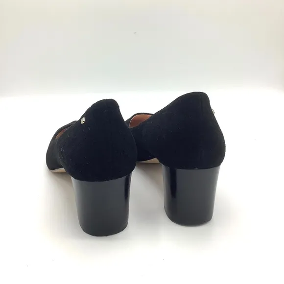 Kate Spade Moulin Pumps Black Suede Leather Heels 9