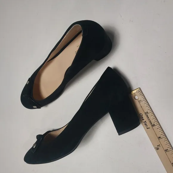 KATE SPADE New York Bernice Black Suede Block Heels
