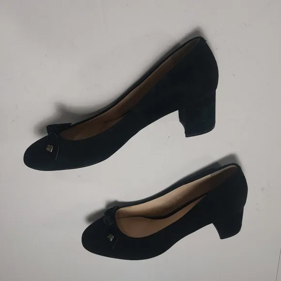 KATE SPADE New York Bernice Black Suede Block Heels