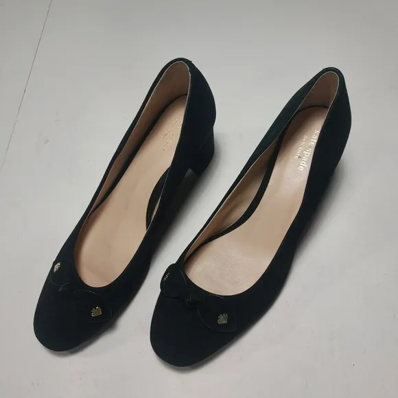 KATE SPADE New York Bernice Black Suede Block Heels