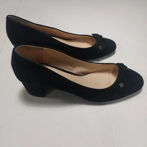 KATE SPADE New York Bernice Black Suede Block Heels