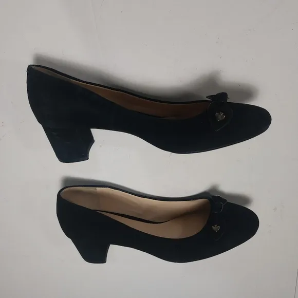 KATE SPADE New York Bernice Black Suede Block Heels