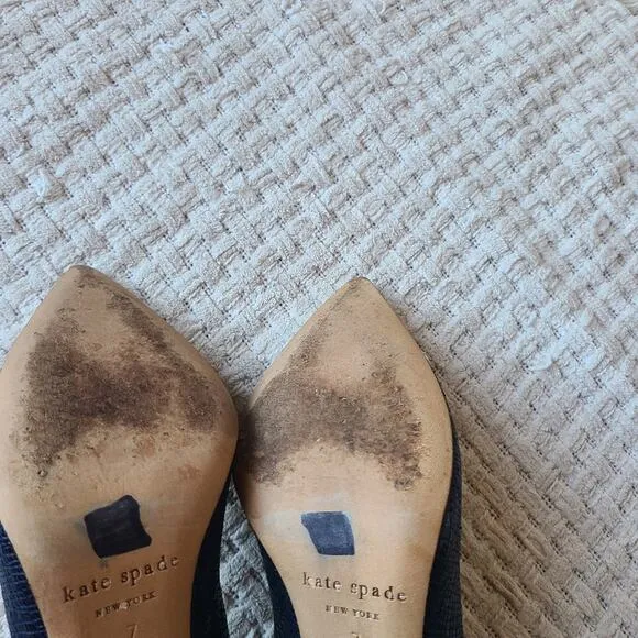 Kate Spade New York PALOMA Blue Leather Heels Shoes Size 7