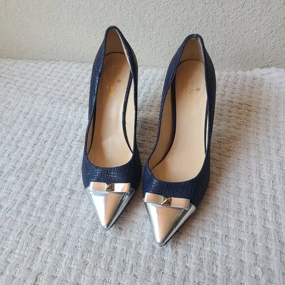 Kate Spade New York PALOMA Blue Leather Heels Shoes Size 7