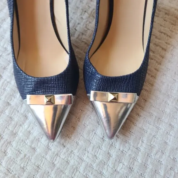 Kate Spade New York PALOMA Blue Leather Heels Shoes Size 7