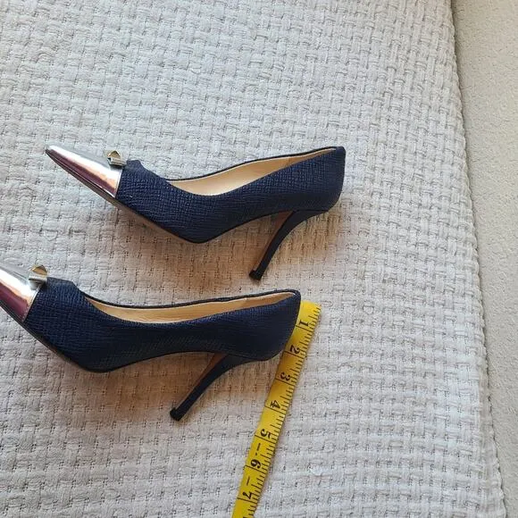 Kate Spade New York PALOMA Blue Leather Heels Shoes Size 7