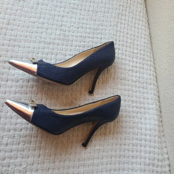 Kate Spade New York PALOMA Blue Leather Heels Shoes Size 7