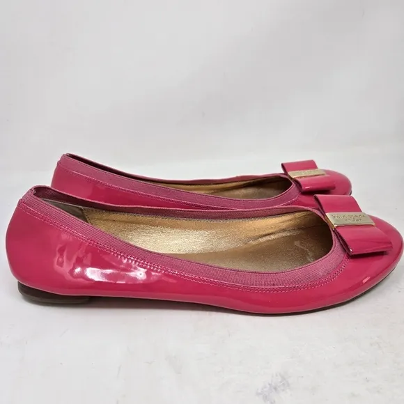 KATE SPADE Pink Pantent Leather Bow Ballet Flats 10M