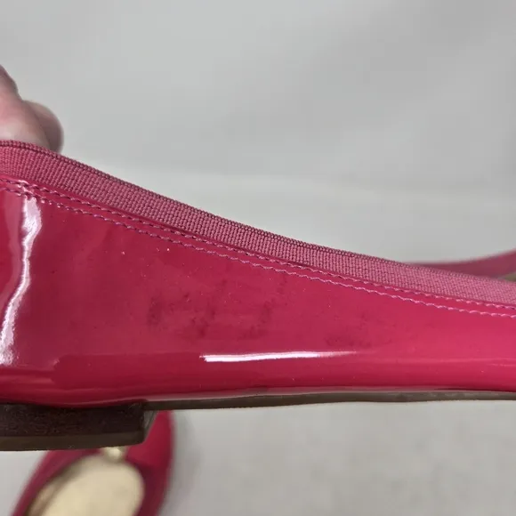 KATE SPADE Pink Pantent Leather Bow Ballet Flats 10M