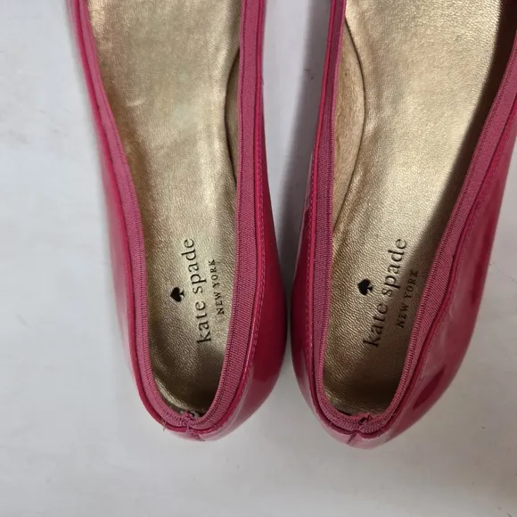 KATE SPADE Pink Pantent Leather Bow Ballet Flats 10M