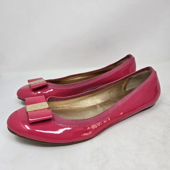 KATE SPADE Pink Pantent Leather Bow Ballet Flats 10M