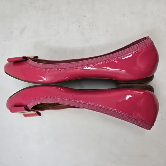 KATE SPADE Pink Pantent Leather Bow Ballet Flats 10M