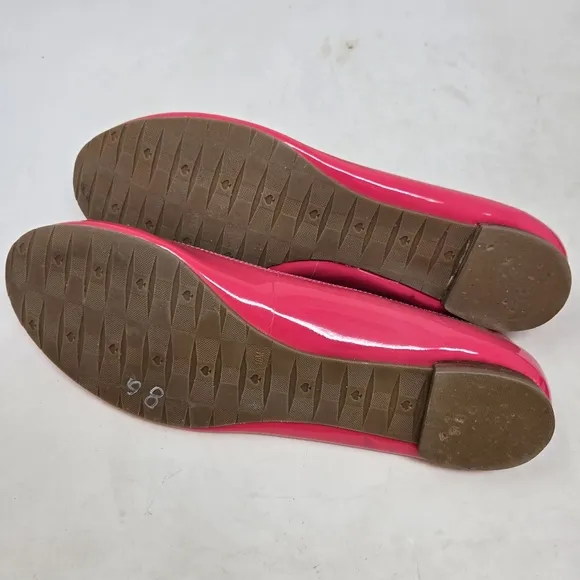 KATE SPADE Pink Pantent Leather Bow Ballet Flats 10M