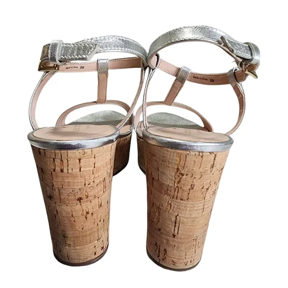 Kate Spade Silver Wedge Sandals - 8M