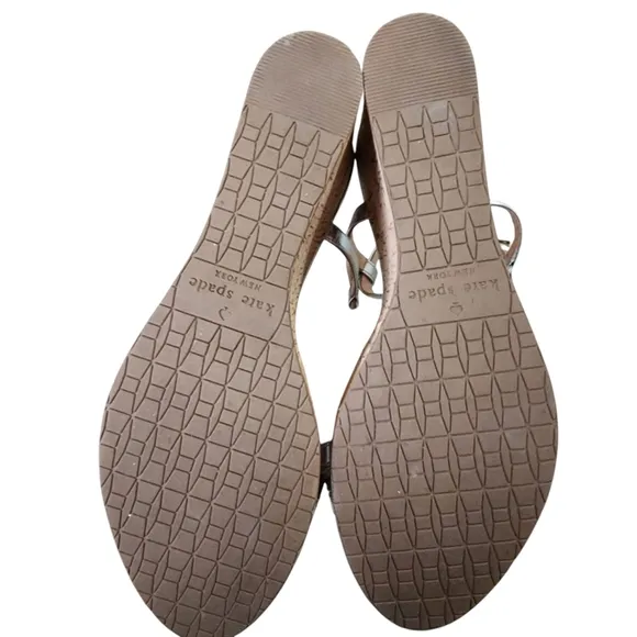 Kate Spade Silver Wedge Sandals - 8M