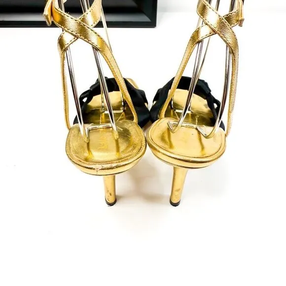 Kate Spade Women’s Gold &amp; Black Bow Heels - Size 6.5 - Made in Italy!