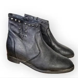 KEB Italia Black Leather Studded Ankle Boots Size 36