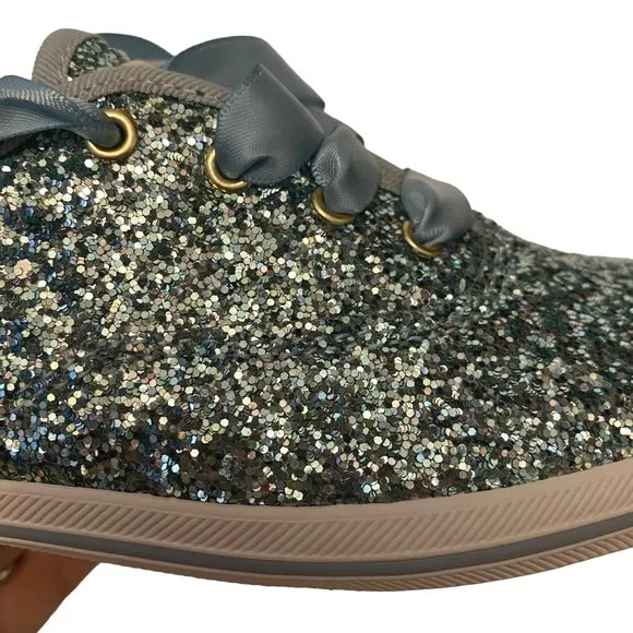 Keds x Kate Spade Champion Glitter Blue Fashion Sneakers Womens 7M *Blemished*