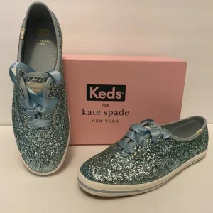 Keds x Kate Spade Champion Glitter Blue Fashion Sneakers Womens 7M *Blemished*
