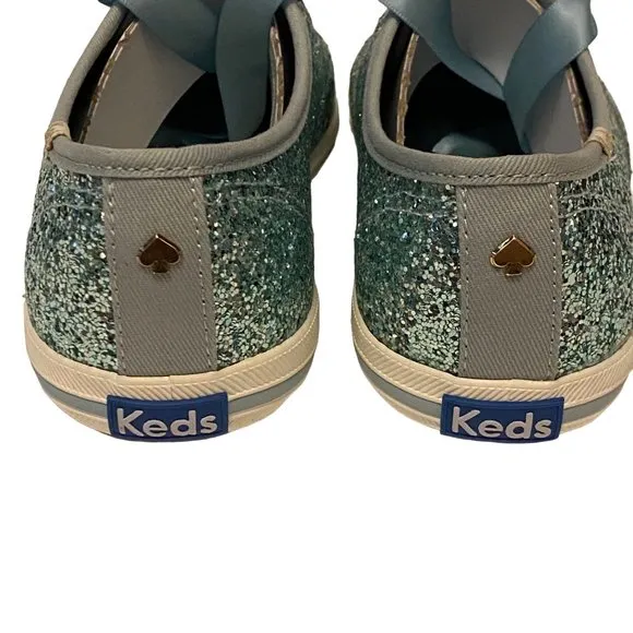 Keds x Kate Spade Champion Glitter Blue Fashion Sneakers Womens 7M *Blemished*