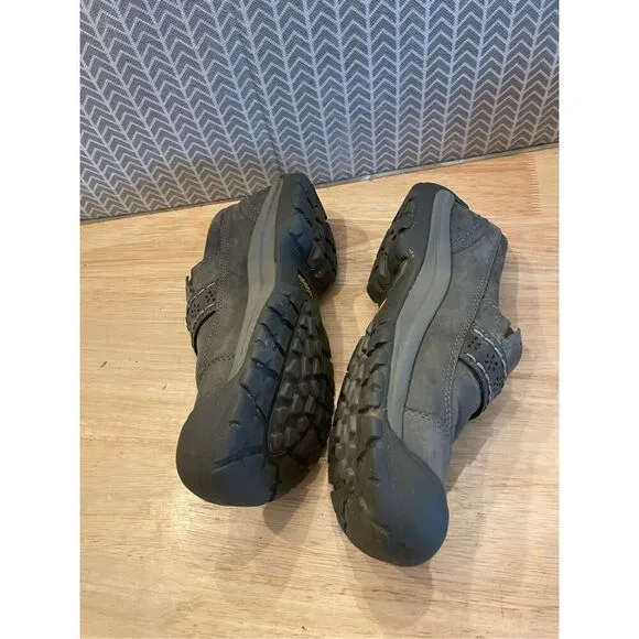 Keen Kaci II Shoes Womens Gray Leather Slip On Mule Driving 1020486