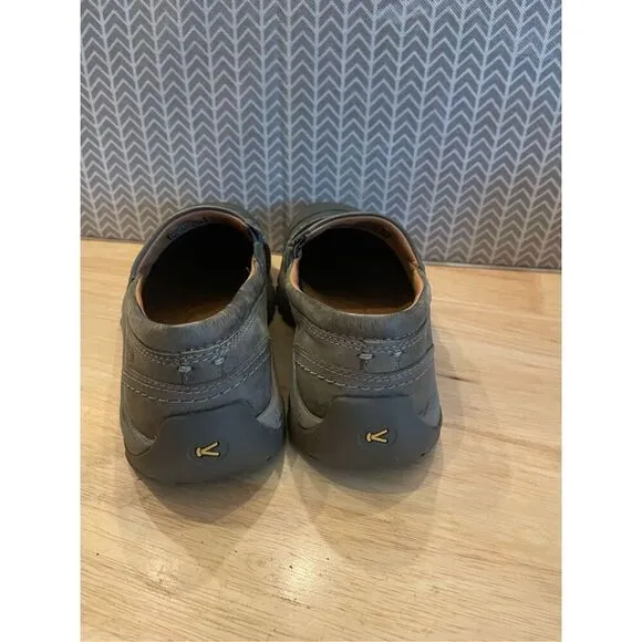 Keen Kaci II Shoes Womens Gray Leather Slip On Mule Driving 1020486