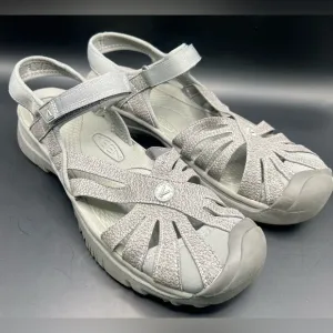 Keen- Rose,  Gray Strappy Sandals, Womens Size: 11, Adjustable velcro‎ straps
