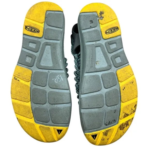 KEEN Uneek Sandals Men's US 8.5 Blue Yellow Woven Cord Water Comfort