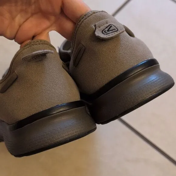 KEEN Premium Leather Two Cord Sandal Sneakers Taupe grey tan size 12