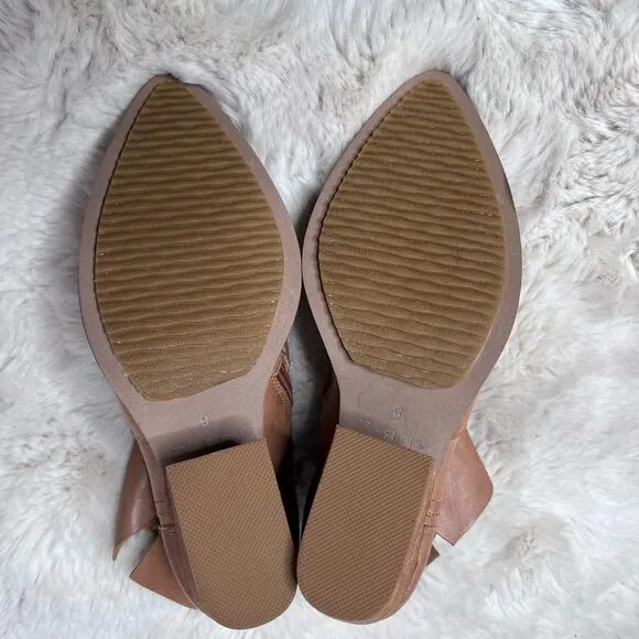 Kelsi Dagger Split Side Heeled Brown Ankle Booties Size 8