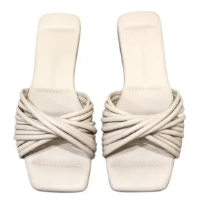 Kennel &amp; Schmenger Napa Sandal Size 7 Vanilla Cream Ecru Leather