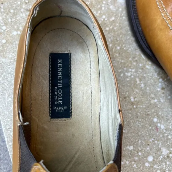Kenneth Cole Men's Tan Leather Slip-On Shoes