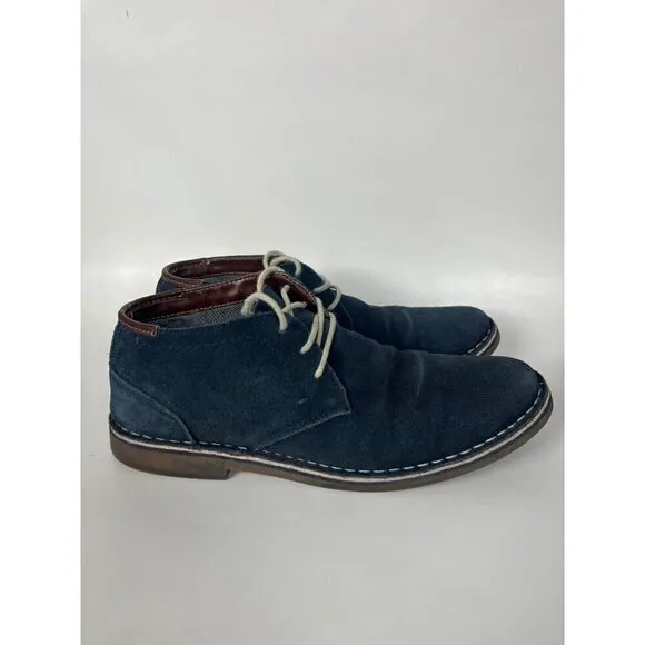 Kenneth Cole Shoes boots Mens 8.5 M Blue Suede Desert Sun Chukkas Hipster