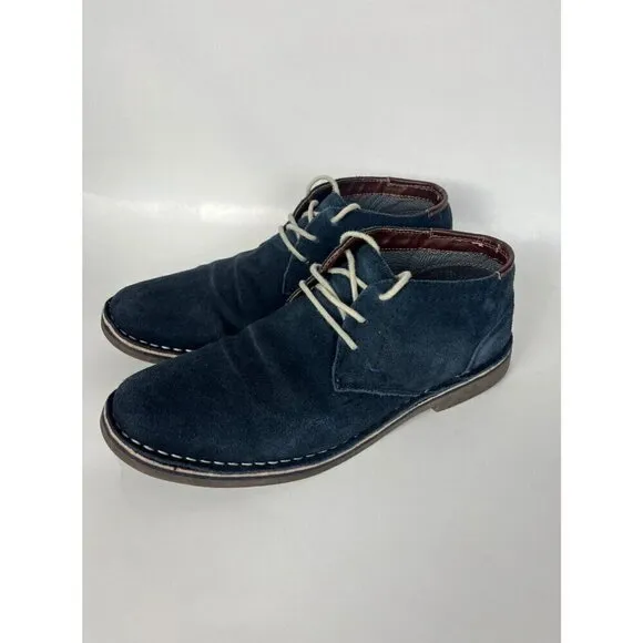 Kenneth Cole Shoes boots Mens 8.5 M Blue Suede Desert Sun Chukkas Hipster