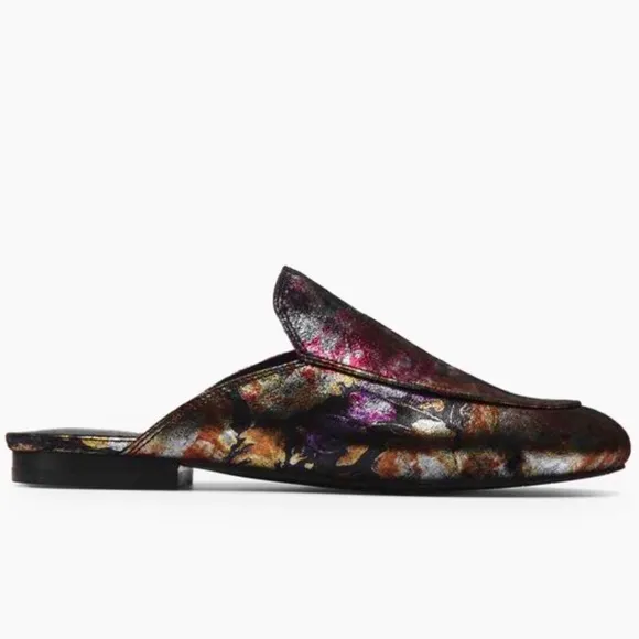 Kenneth Cole Wallice Slip On Mule Floral Loafers Leather Fashion Pumps Shoes