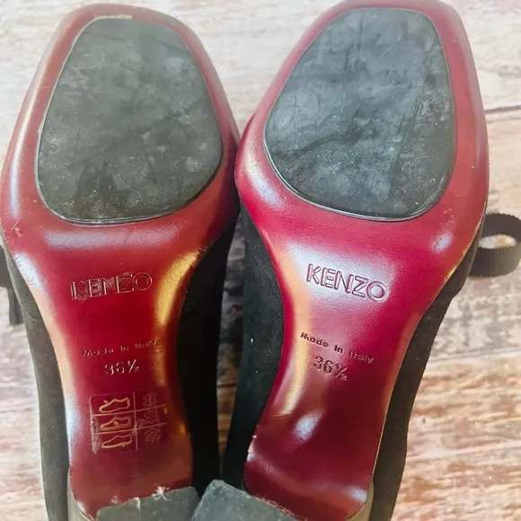 Kenzo Victorian Style heels with ribbon lace up front size‎ 36.5 made in italy